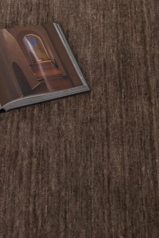 Charleston Hand-Knotted Wool Rug Brown