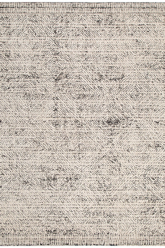 Clara Distressed Diamonds Cream Charcoal Rug - C100