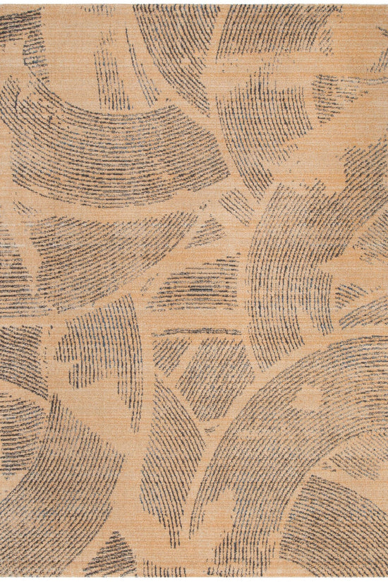 Clara Abstract Paintbrush Gold Rug - C104