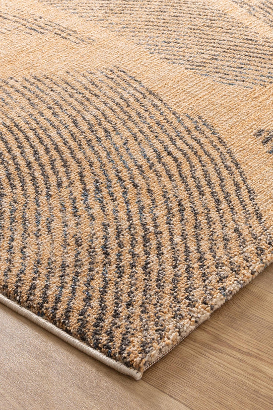 Clara Abstract Paintbrush Gold Rug - C104