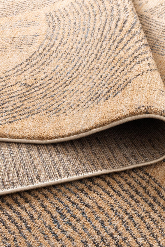 Clara Abstract Paintbrush Gold Rug - C104