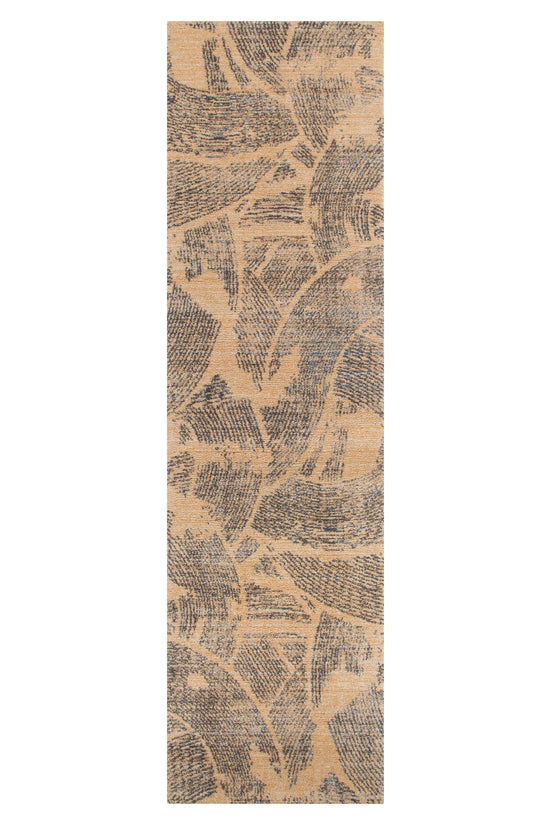 Clara Abstract Paintbrush Gold Rug - C104