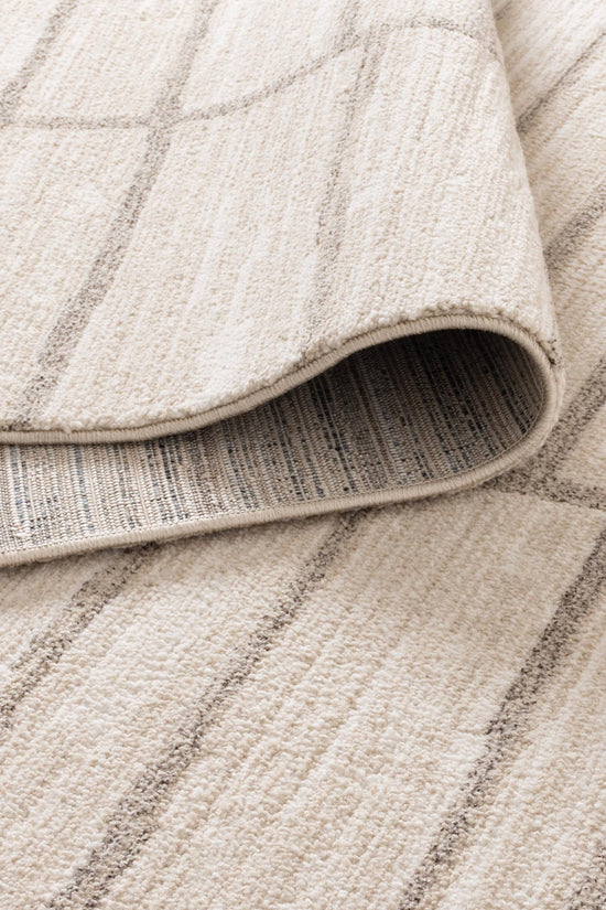 Clara Distressed Thick Lines Beige Grey Rug - C107