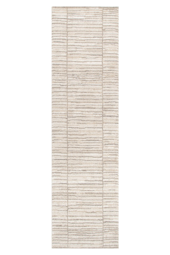 Clara Distressed Thick Lines Beige Grey Rug - C107