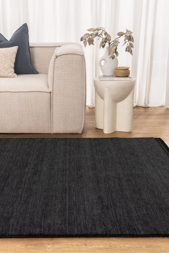 Charleston Hand-Knotted Wool Rug Charcoal