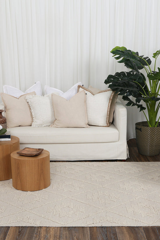 Diego Tribal Beige Wool Rug - DIEG02