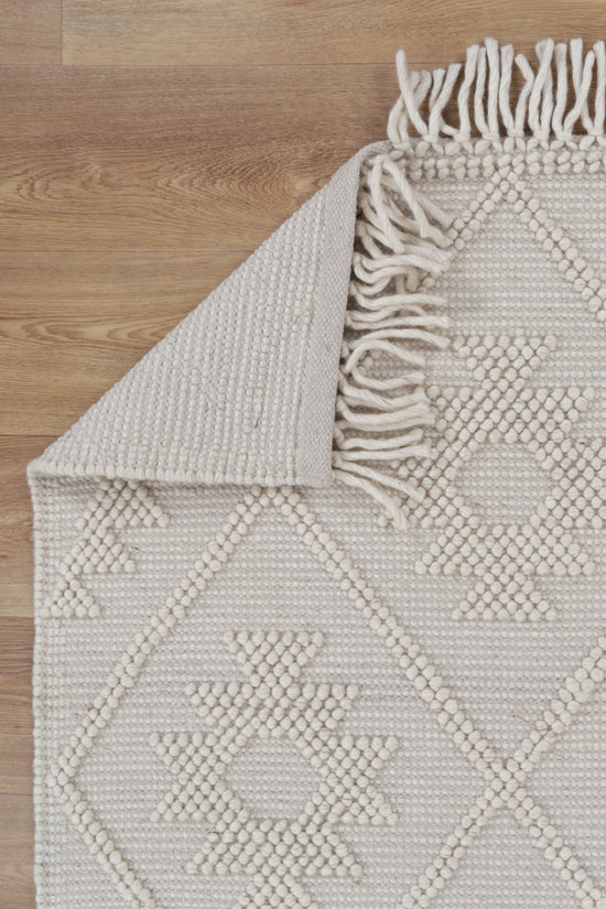 Diego Tribal Beige Wool Rug - DIEG02