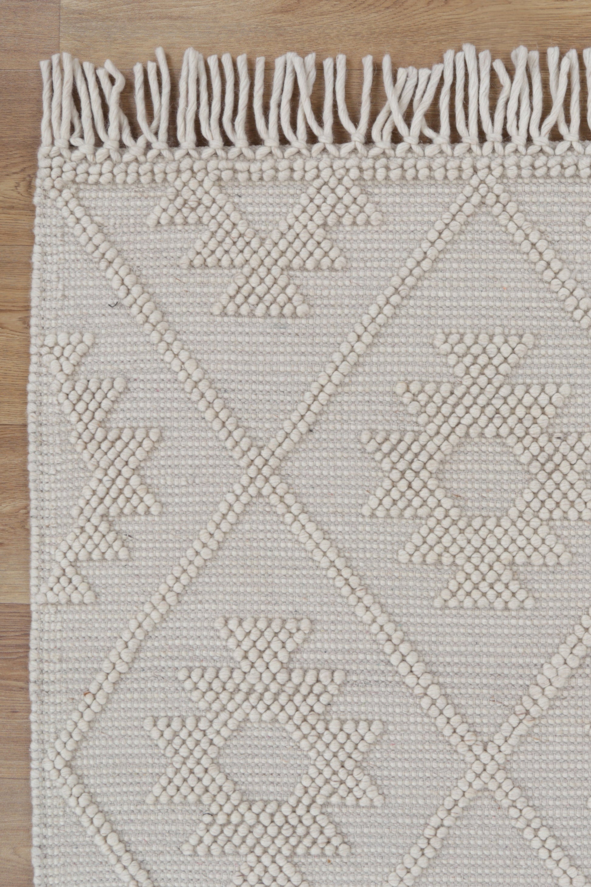 Diego Tribal Beige Wool Rug - DIEG02