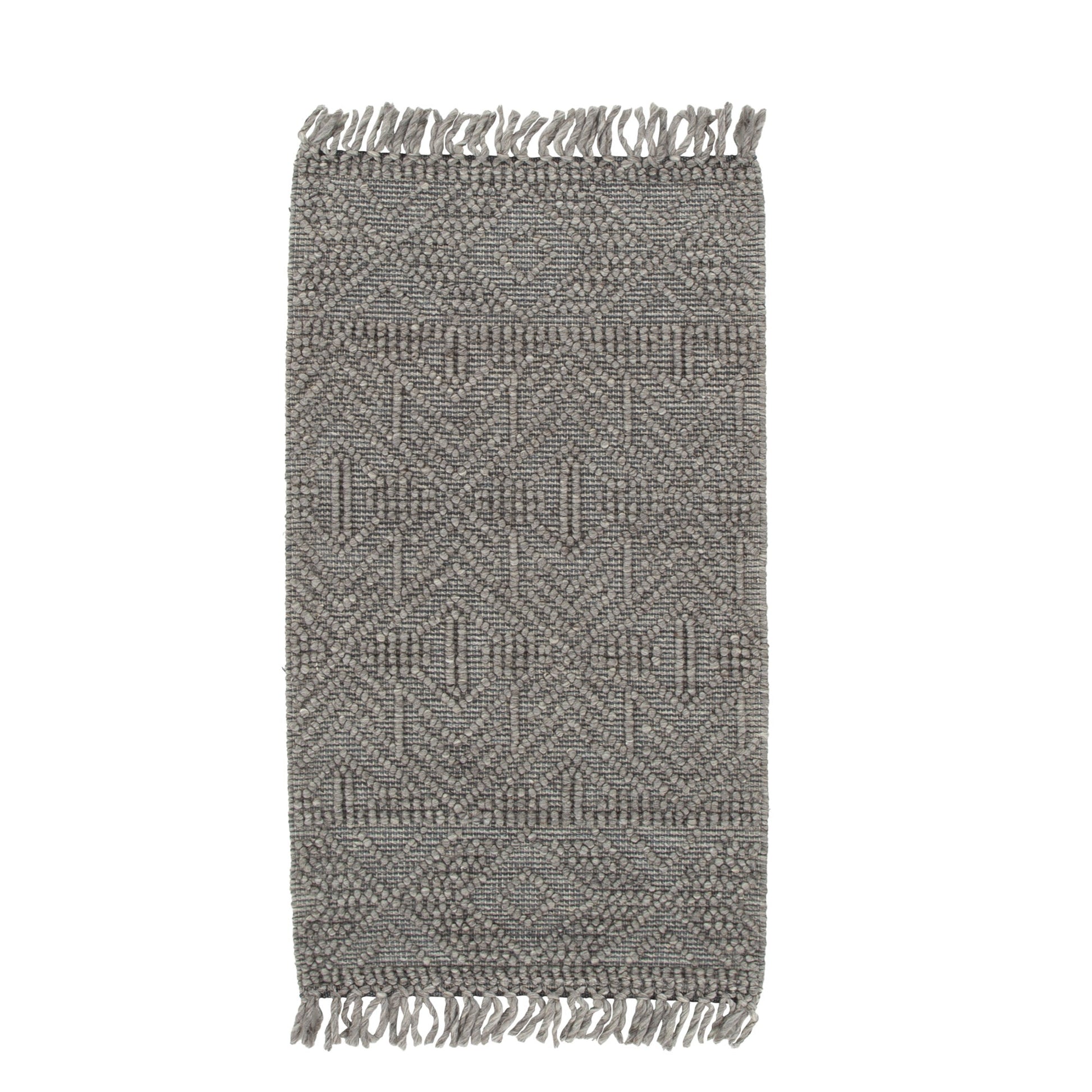 Diego Tribal Grey Multi Wool Rug - DIEG02