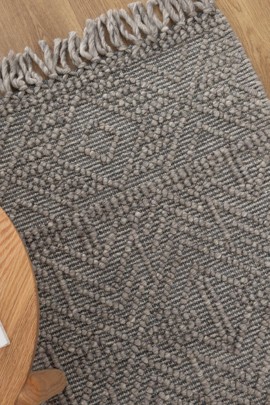 Diego Tribal Grey Multi Wool Rug - DIEG02