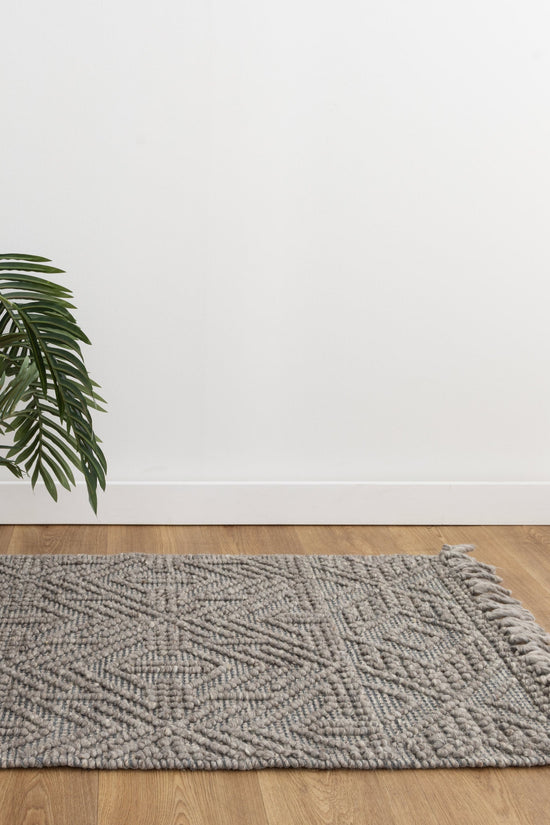 Diego Tribal Grey Multi Wool Rug - DIEG02