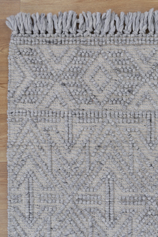 Diego Tribal Grey Wool Rug - DIEG02