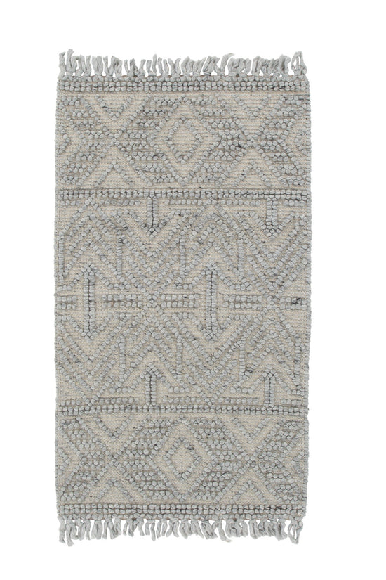 Diego Tribal Grey Wool Rug - DIEG02