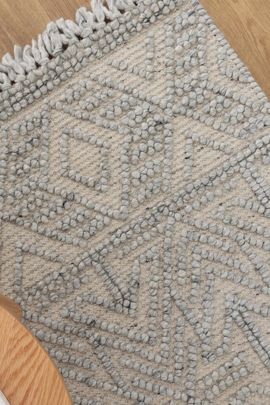 Diego Tribal Grey Wool Rug - DIEG02