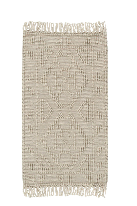 Diego Ornamental Beige Wool Rug - DIEG03