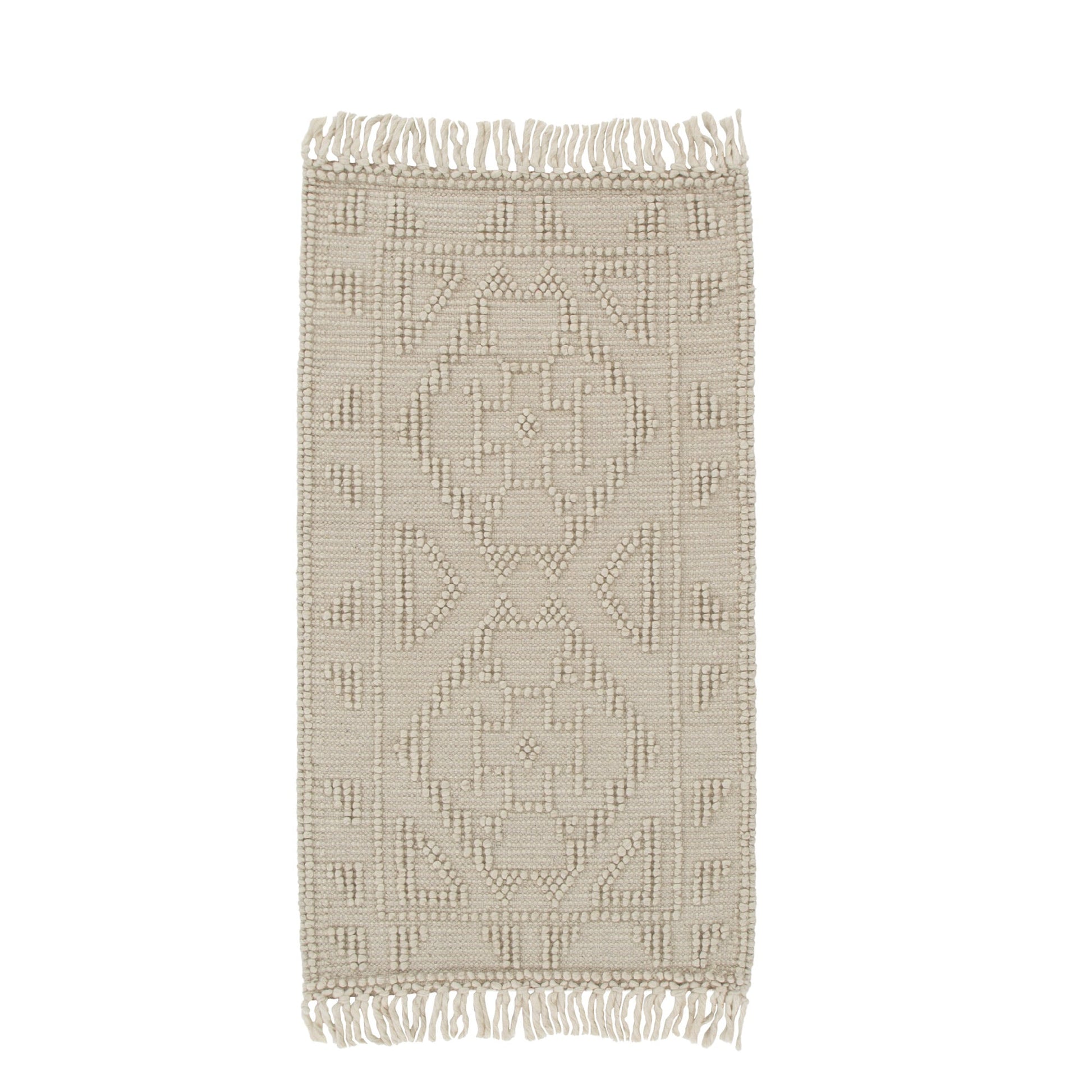 Diego Ornamental Beige Wool Rug - DIEG03