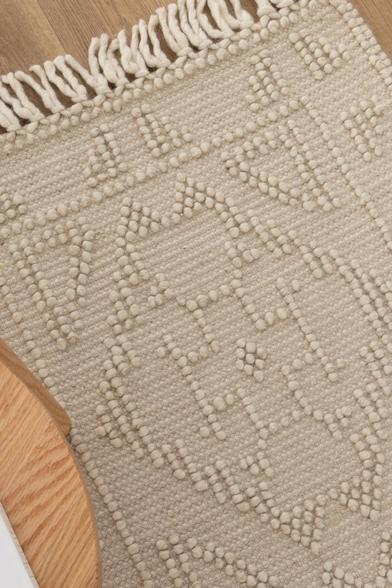 Diego Ornamental Beige Wool Rug - DIEG03