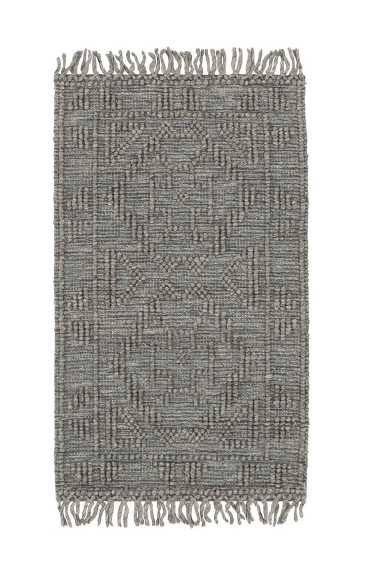 Diego Ornamental Grey Multi Wool Rug - DIEG03