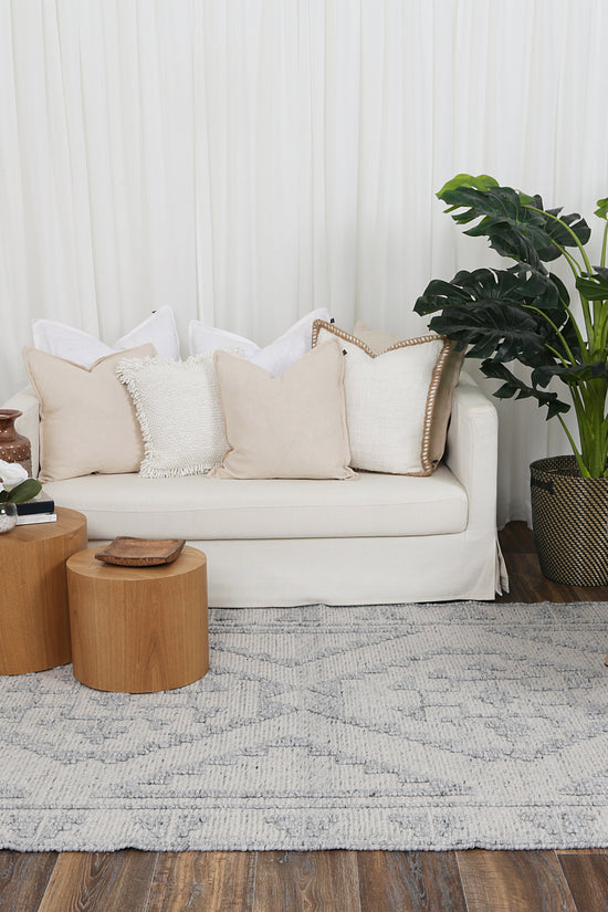 Diego Ornamental Grey Wool Rug - DIEG03