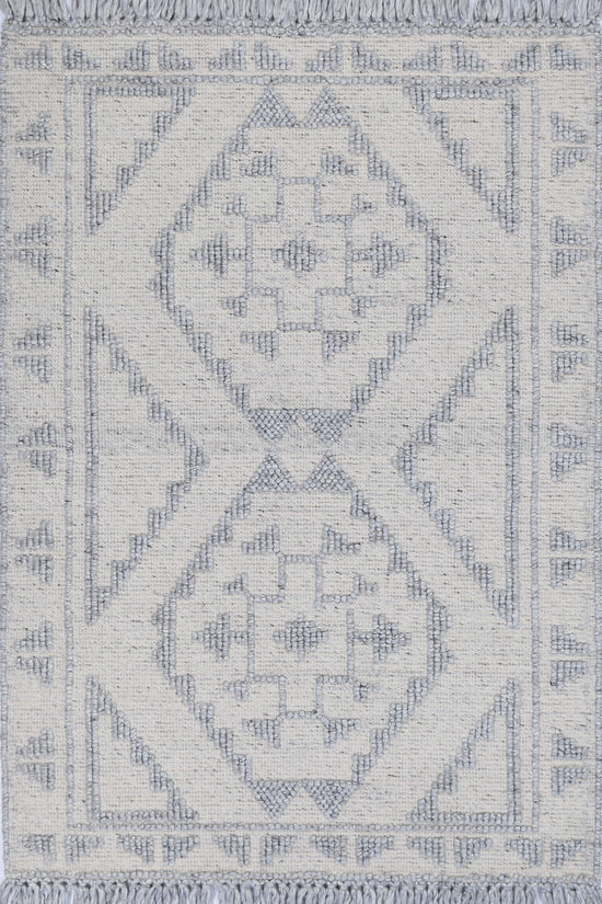 Diego Ornamental Grey Wool Rug - DIEG03
