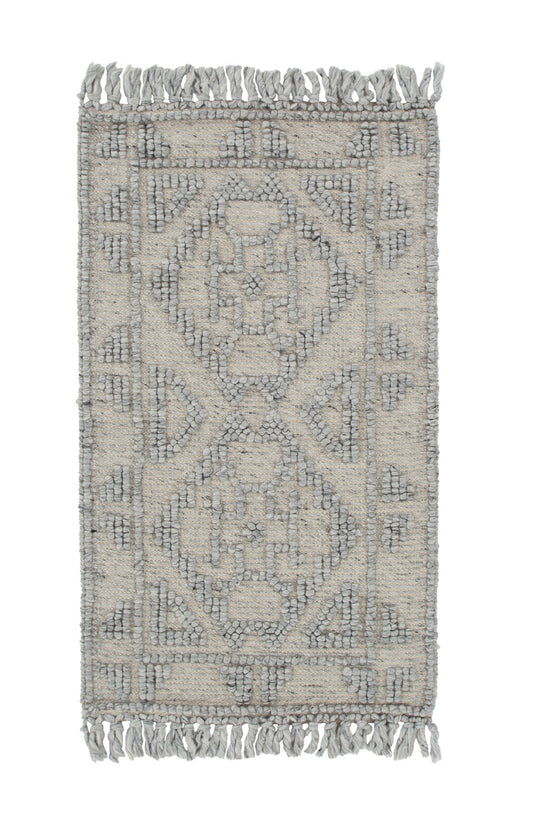 Diego Ornamental Grey Wool Rug - DIEG03
