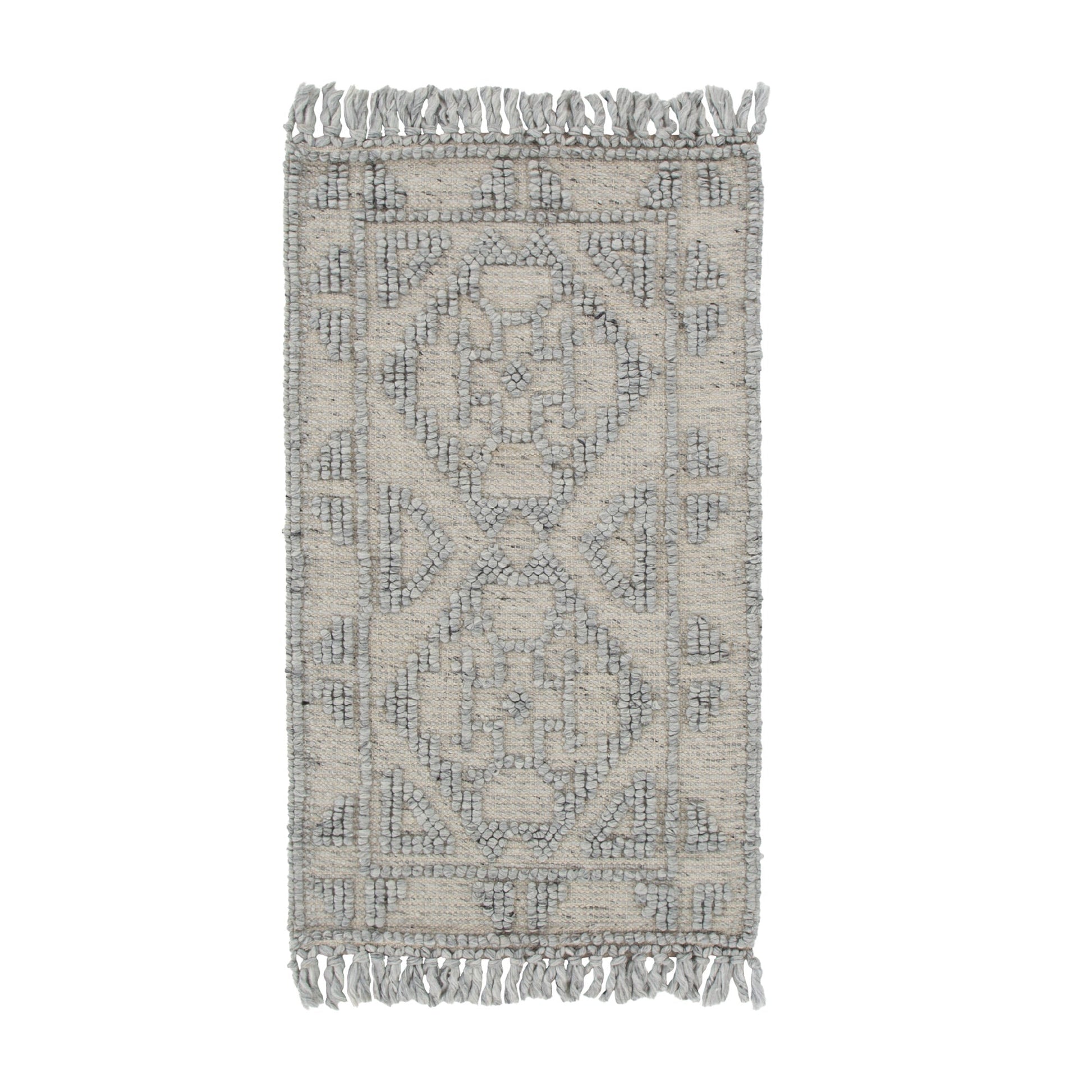Diego Ornamental Grey Wool Rug - DIEG03