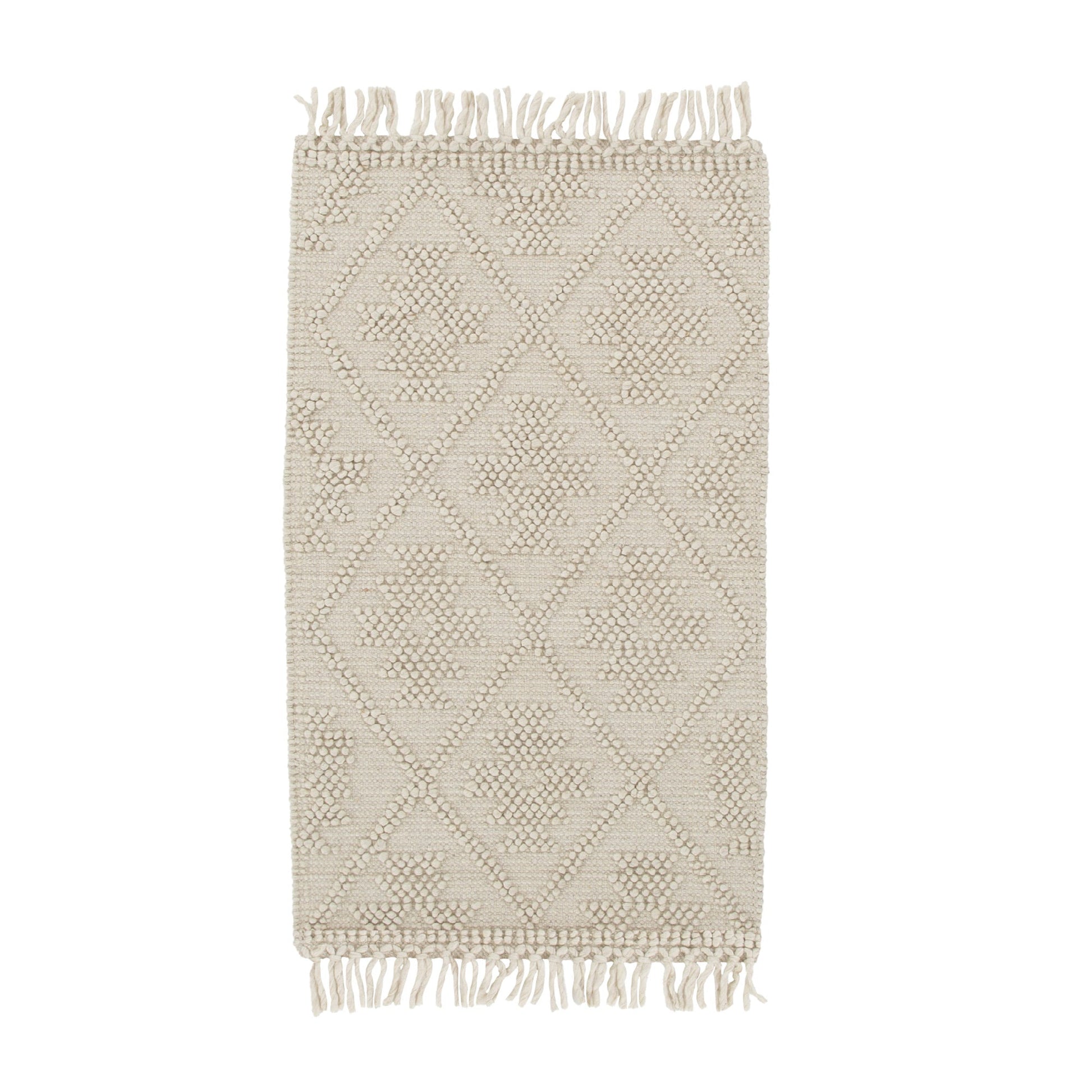 Diego Geometric Beige Wool Rug - DIEG04