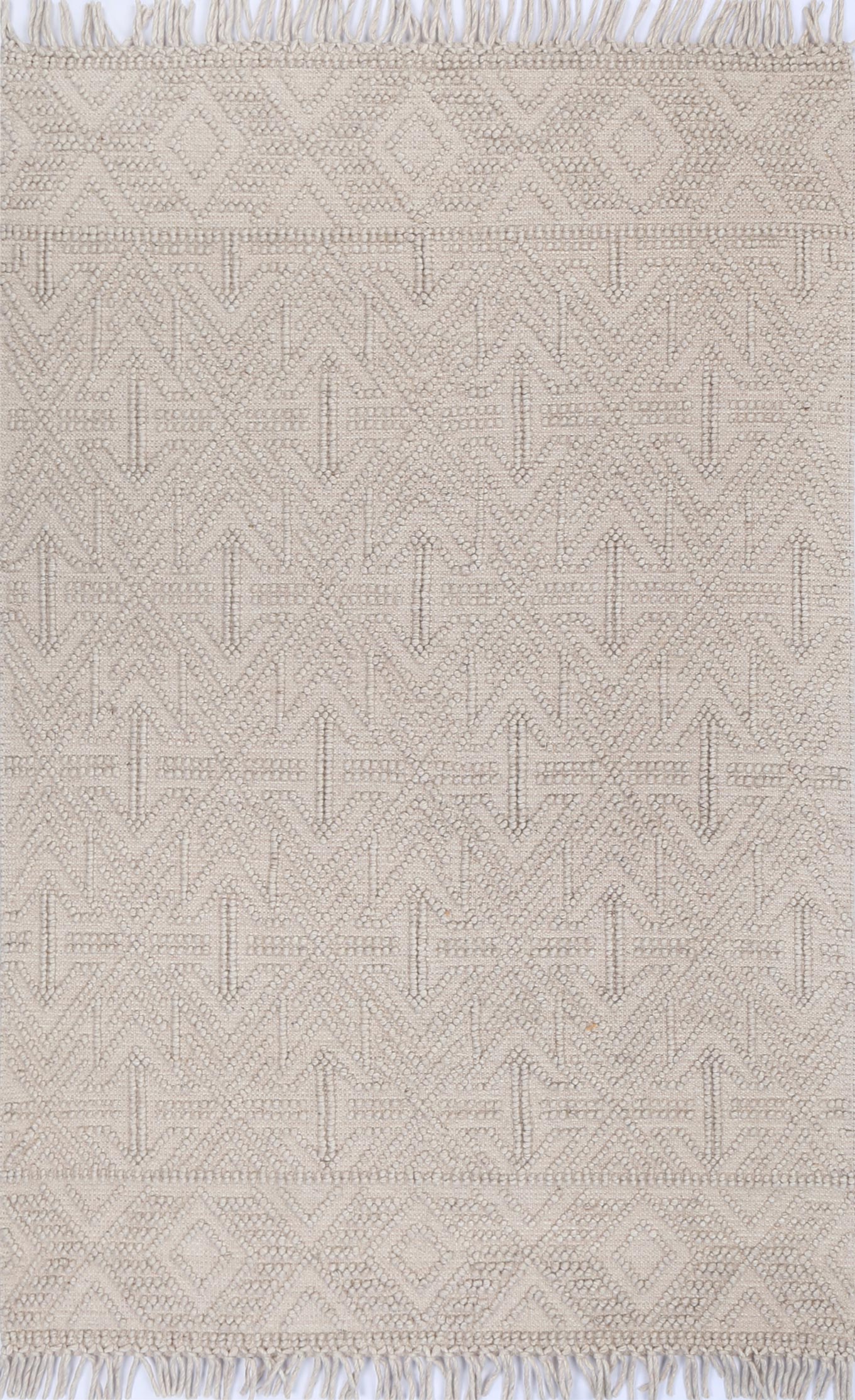 Diego Geometric Brown Wool Rug - DIEG04