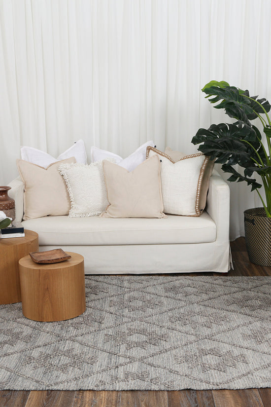 Diego Geometric Grey Multi Wool Rug - DIEG04