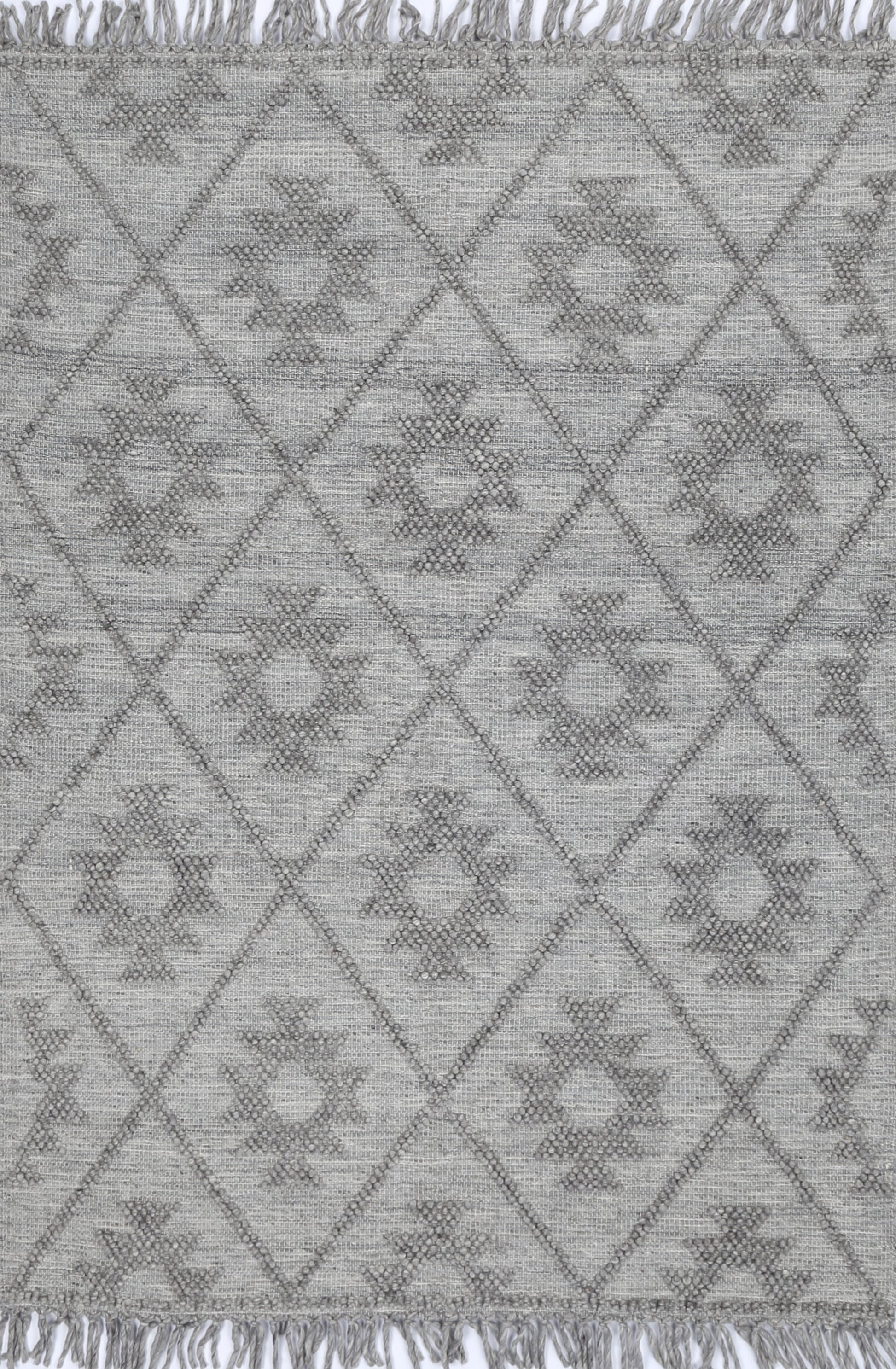 Diego Geometric Grey Multi Wool Rug - DIEG04