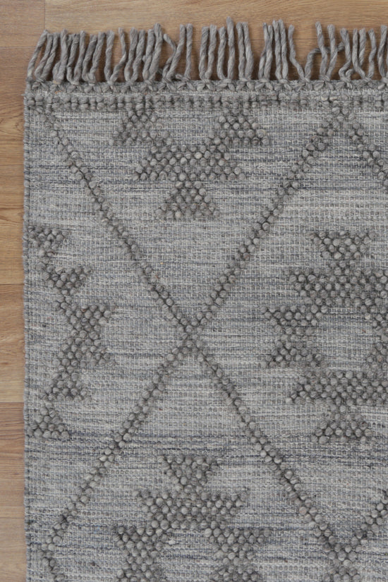 Diego Geometric Grey Multi Wool Rug - DIEG04