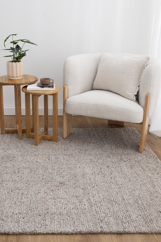 Seren Greige Modern Wool Rug