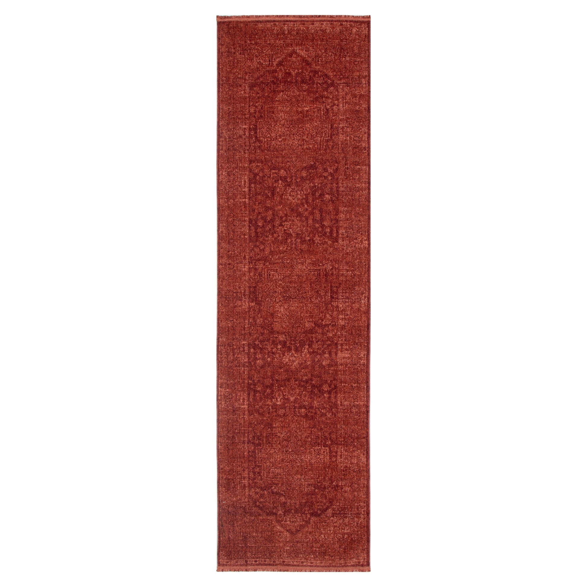 Heritage Distressed Medallion Rust Runner- H101 (Different Tassel)