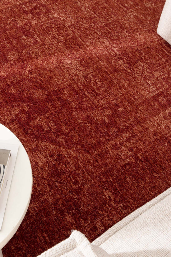Heritage Distressed Medallion Rust Rug - H101 (Different Tassel)