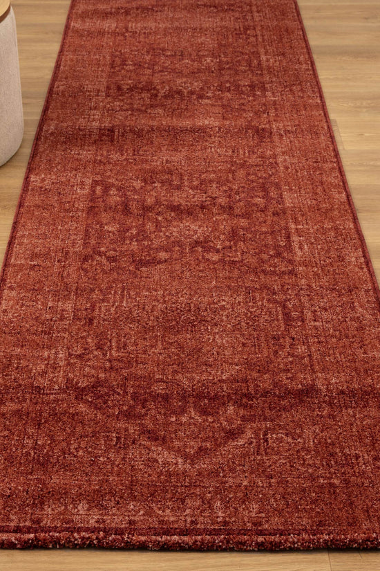 Heritage Distressed Medallion Rust Runner- H101 (Different Tassel)