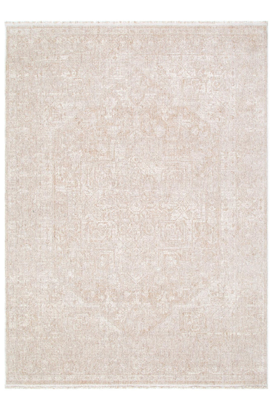 Heritage Distressed Medallion Beige Rug - H102- (Different Tassel)