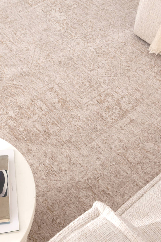 Heritage Distressed Medallion Beige Rug - H102