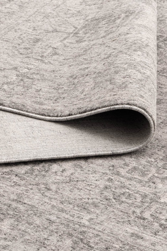 Heritage Distressed Medallion Grey Rug - H103:  (Different Tassel)