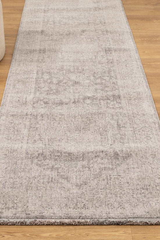 Heritage Distressed Medallion Grey Runner- H103:  (Different Tassel)