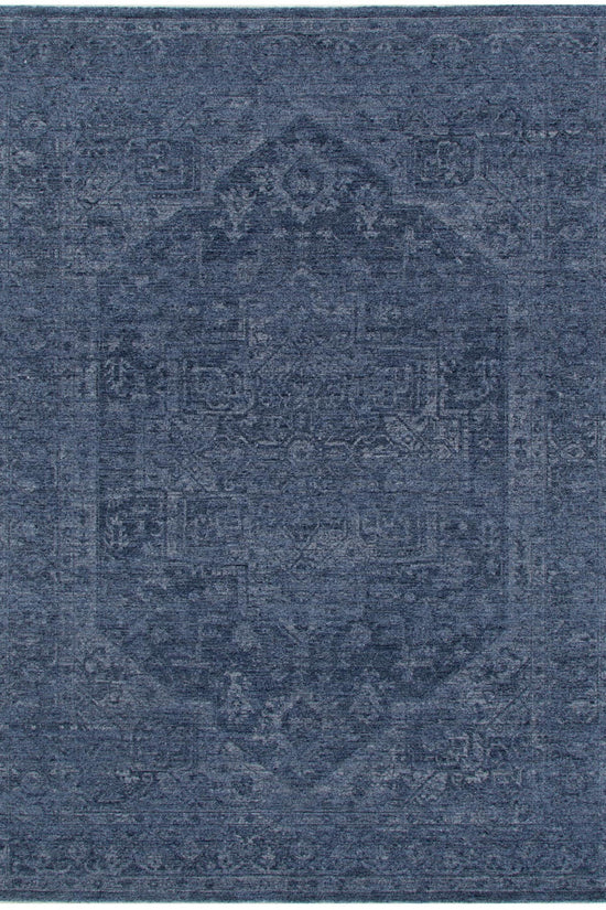 Heritage Distressed Medallion Blue Rug - H104