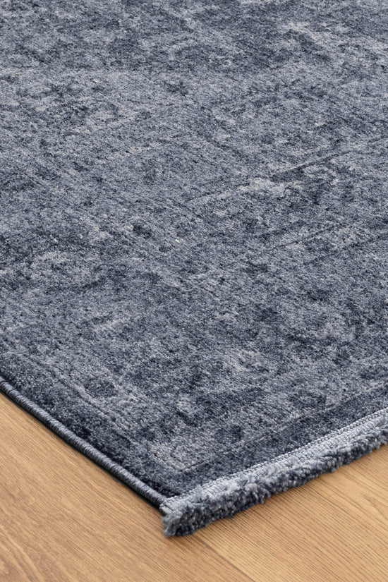 Heritage Distressed Medallion Blue Rug - H104: (Different Tassel)