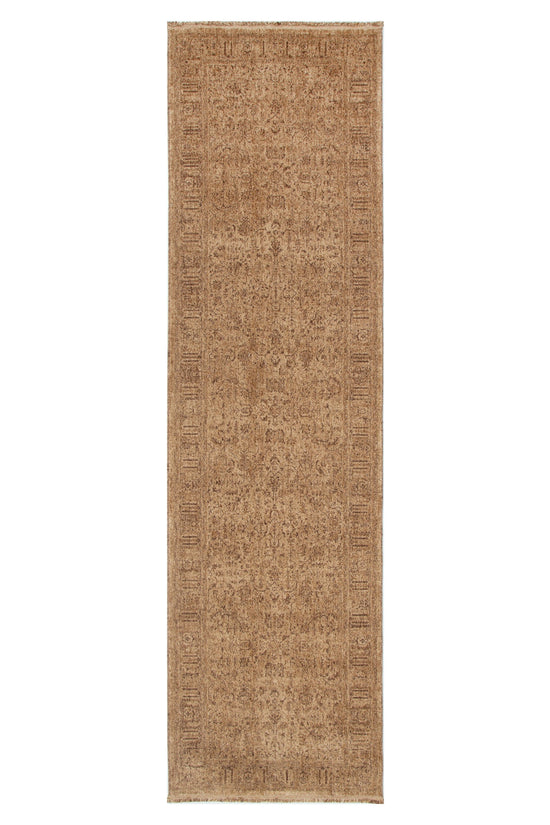 Heritage Distressed Border Mustard Runner- H105: (Different Tassel)
