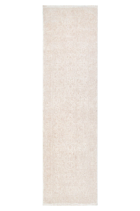 Heritage Distressed Border Beige Runner- H106: (Different Tassel)