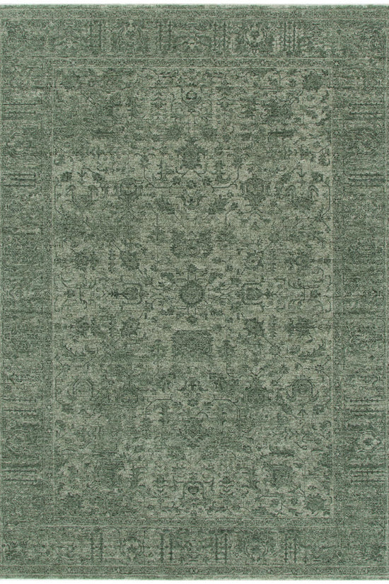 Heritage Distressed Border Green Rug - H107