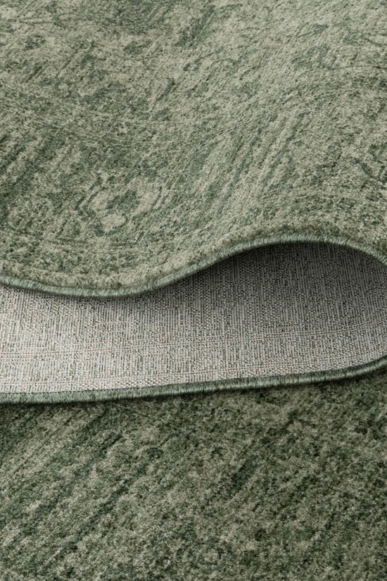Heritage Distressed Border Green Rug - H107