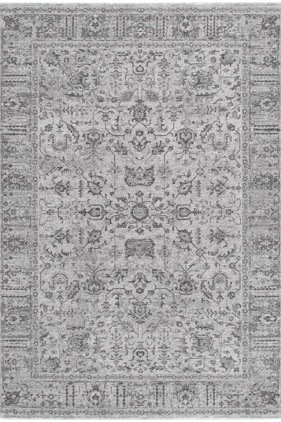 Heritage Distressed Border Grey Rug - H108