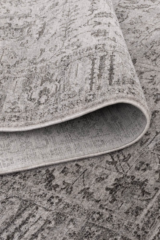 Heritage Distressed Border Grey Rug - H108