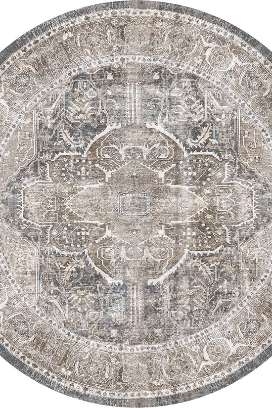 Distressed Vintage Kendra Ash Round Rug - VITAL 3206-04