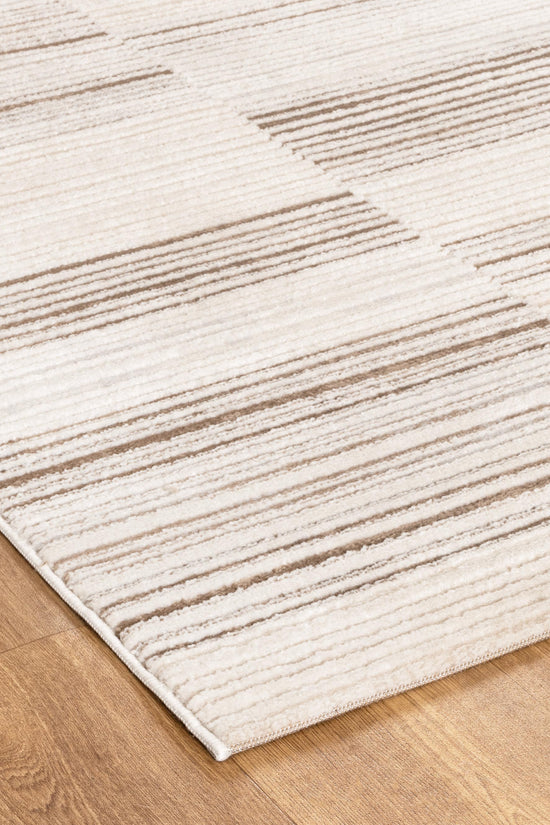 Sierra Lines Beige Brown Rug