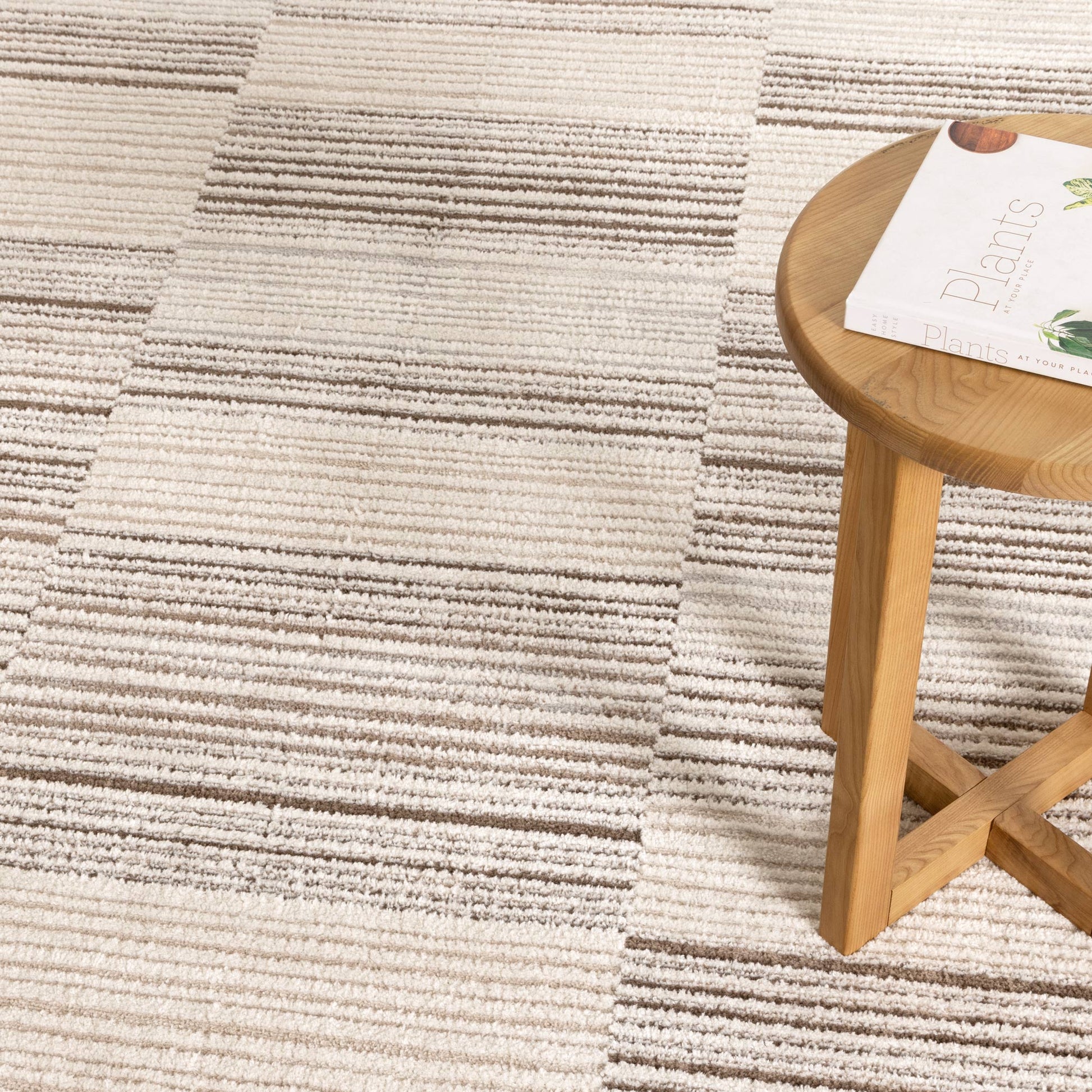 Sierra Lines Beige Brown Rug